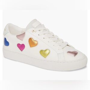 Kurt Geiger White Sneakers with Colorful Heart Details